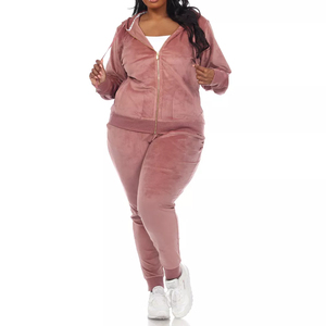 Chándal de mujer de alta calidad personalizado ajustado mezcla de algodón OEM venta al por mayor gimnasio ropa deportiva Jogger conjunto para correr Fitness - Product Image 1