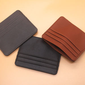 Portefeuille en cuir mince d'affaires tendance pour hommes Style personnalisé poche à monnaie imprimé Logo voyage mode cadeau porte-carte de crédit - Product Image 1