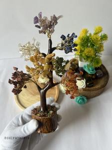 Feng Shui fait à la main sept Chakra arbre de vie Figurine Unique artisanat indien avec puces de cristal de guérison pour l'énergie et la décoration intérieure - Product Image 3