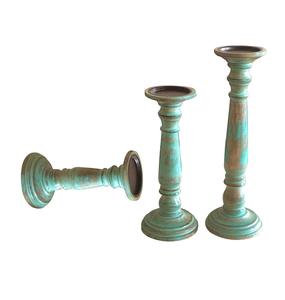 Portavelas decorativo de madera con acabado antiguo hecho a mano de exportación a granel de proveedor indio - Product Image 3