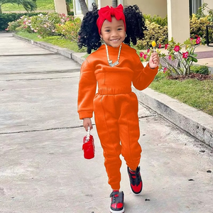 Ensemble de survêtement pour enfants en coton brodé personnalisé, pull à capuche, deux pièces, jogging, sweat-shirt pour garçons et filles - Product Image 3