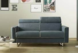 Canapé-lit en tissu italien 3 places, design minimaliste, appui-tête inclinable, lignes épurées, mécanisme d'ouverture assistée pour un usage en appartement - Product Image 4