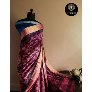 HD Beautiful Colorful Designer Indian Plain Blouse Saree <b>Flower</b> Animals Printed for Stylist Ethnic and Party Wear - Product Image 6