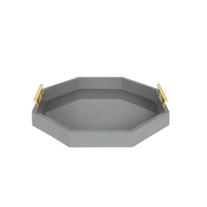 Plateau de service en bois petit déjeuner collations plateau de service avec émail intérieur fini qualité Standard thé café verre rustique - Product Image 2