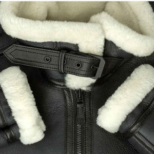 New Design Black Genuine Leather <b>Heavy</b>-<b>duty</b> Front <b>Zipper</b> Over Leather Welted Seems Buckle Leather Jacket - Product Image 4