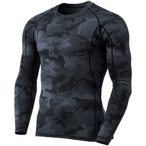 Rashguard de manga larga de compresión personalizado al por mayor para hombres tela de gimnasio transpirable equipo de protección ODM - Product Image 2