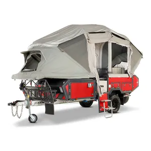 轻质前折叠硬地厨房野营拖车点燃带帐篷的越野旅行拖车