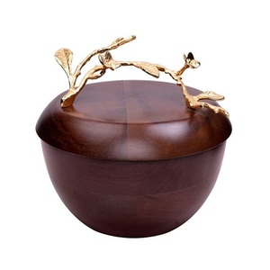 Designer Wood <b>Dessert</b> Serving <b>Bowl</b> Round Shape Customized Size Food Serving <b>Bowl</b> With Lid At Acceptable Price - Product Image 4