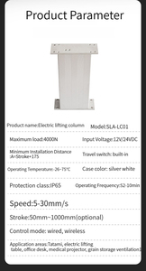 4000N 24V DC regolabile in altezza tavolo ascensore attuatore lineare colonna di sollevamento con SLA-LC01 a basso rumore - Product Image 5