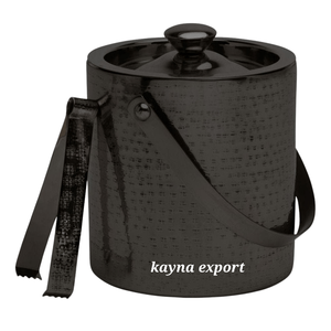 Seau à glace en cuir PU en acier inoxydable blanc et noir couleur fêtes et événement fournisseur de seau à glace décoratif - Product Image 4