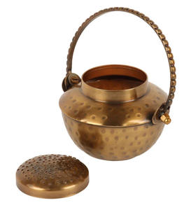 Home Deco Metal Brass Dhuna Loban Burner Purifying Dhoop Incense <b>Sambrani</b> Burner for Loban - Product Image 3