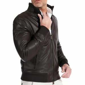 Chaqueta de cuero de invierno para hombre de calidad superior de tendencia superior patrón sólido alto diseño moda nuevo estilo Casual suministro al por mayor - Product Image 3