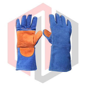ถุงมือหนังสำหรับงานเชื่อม ทนความร้อน ทนไฟ ป้องกันไฟฟ้าสถิต ใช้ได้กับงานเชื่อม Mig Tig Stick Forge บาร์บีคิว เตาผิง ทนการฉีกขาด 11 ออนซ์ 14 - Product Image 1