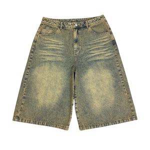 Mens Denim <b>Jeans</b> Shorts Classic Fit Durable <b>Soft</b> 100% Cotton Summer Casual Wear Stretchy Mid Length Crystal Embroidery - Product Image 6