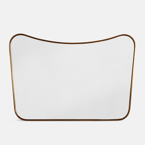 Specchio con Cornice Curva Decorativa in Ottone Anticato, Specchi Moderni per Bagno - Product Image 5