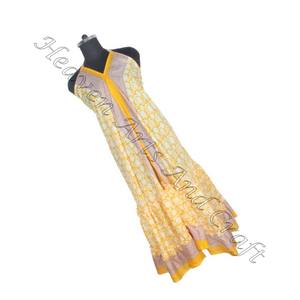 Imprimé Floral indien Boho nouvelle robe d'été longue en soie Vintage Saree Designs élégants traditionnels à la mode décontractée - Product Image 5