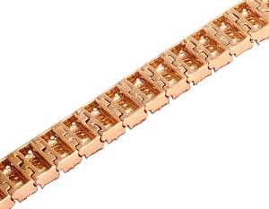 Iced Out Fancy Unique Style Design Classic Round Cut Diamond Bracelet en 10K Rose Gold Regalo de joyería de lujo para mujeres - Product Image 4