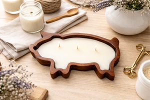 Portavelas Decorativos para el Hogar, Hechos a Mano, Ecológicos, en Forma de Gallo, Recipiente Vacío de Madera de Mango para Decoración Navideña - Product Image 5