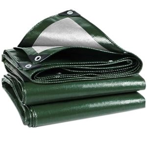 Bâche en tissu brocart 120 GSM imperméable 3m x 3m verte anti-UV/résistante aux déchirures avec œillets renforcés pour voiture, <span class=keywords><strong>piscine</strong></span>, caravane - Product Image 1