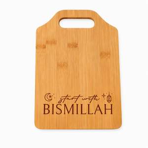 Tabla de Cortar de Bambú con Grabado de Bismillah, Duradera, Ecológica, Tabla de Cocina para Picar y Servir con Mango - Product Image 3