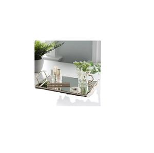 Vente en gros équipement de service plateau poli miroir en acier inoxydable avec double poignées plateau alimentaire rond assiette à fruits - Product Image 1