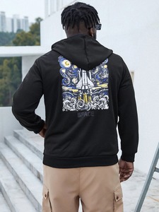 Sweat à capuche épais en molleton 100 % coton pour homme, respirant, uni, idéal pour l'impression personnalisée - Product Image 2