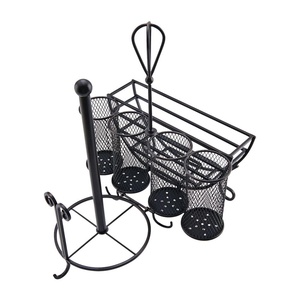 Organizador de Cocina de Metal Negro de Alta Calidad para Almacenamiento de Platos, Toallas de Papel y Utensilios, para Uso en Comedor y Cafetería - Product Image 4