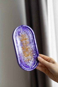 Resin <b>Decorative</b> Tray in Multiple Colors Cosmetic Organizer Home <b>Decor</b> Oval Resin Tray Vanity Tray High Quality - Product Image 6