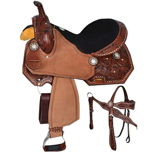 Sillín de caballo de cuero genuino Equipo de equitación Juego de sillín de cuero de vaca genuino con Halter 2024 de alta calidad - Product Image 4