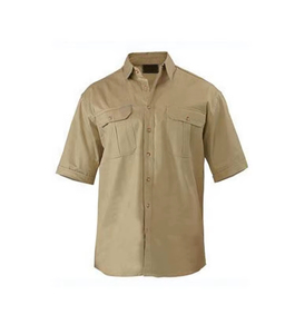 New Safe Breathable Reflective Short Sleeve Work <b>T</b>-<b>shirt</b> Cotton Drill Vented Breathable Construction <b>Orange</b> Work <b>Shirt</b> - Product Image 4