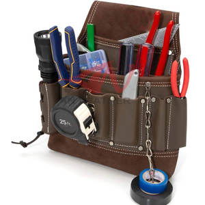 Sac à outils pour électricien en cuir de qualité supérieure, dernière édition, structure robuste avec organisation avancée des outils - Product Image 3