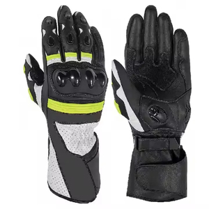Gants de moto en cuir personnalisés avec protection rigide des articulations, gants de motard pour la course - Product Image 6