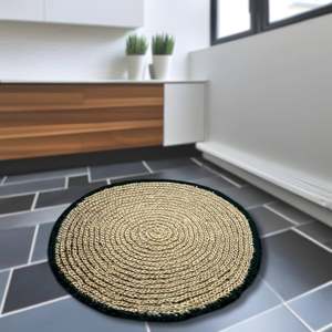 Petit tapis rectangulaire d'intérieur en jute naturelle Entrée Tapis orientaux lavables Paillasson antidérapant Faux Jute Chanvre Jute Tapis - Product Image 2