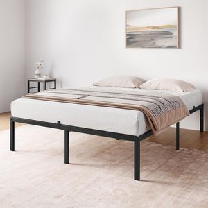 TRIHO-Mueble de cama de hierro con base de listón fuerte, marco de cama de acero con esquina redonda, de acero, de soporte fuerte - Product Image 5