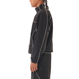 Venta al por mayor de ropa de calle informal para hombre fabricante atlético de nailon reflectante cremallera chándal para hombre chaqueta a rayas chándal - Product Image 3