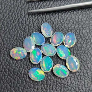High-Grade 10x14mm Ethiopian Welo Firey White Opal Natural Oval <b>Shape</b> Loose Cut Faceted Gemstones for Jewellery Making - Product Image 1