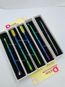 ที่ดันหนังกำพร้าสีรุ้งแบบมืออาชีพทำจากสแตนเลสอุปกรณ์ทำเล็บแบบสองด้านอุปกรณ์ทำความสะอาดเล็บ - Product Image 4