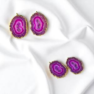 DIY Solar <b>Quartz</b> Druzy Gold Electroplated Charm Making Pendant <b>Necklace</b> for Wholesale - Product Image 5