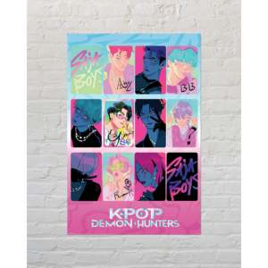 KPop Saja Boys' Modern Demon Hunters <b>Poster</b> Light and Dark Design Black <b>Frame</b> Paper Material for Wall Use - Product Image 5