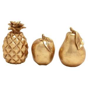 Decorative Golden Pumpkin Figurines Set of 3 Rustic Autumn Sculptures Handmade Pumpkin <b>Statues</b> Luxury <b>Gold</b> Ornaments Home Decor - Product Image 5