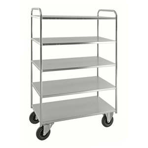 Chariot industriel électrogalvanisé KM4145-EB à quatre roues en PU, conteneur à roulettes de 100 kg pour entrepôt, magasinage, stockage, OEM - Product Image 1