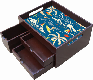 Caja de cajón de joyería de madera con estampado de esmalte artístico para tesoros personales y almacenamiento elegante de Tradebyd - Product Image 6
