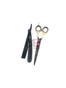 Wholesale New Trends Barber <b>Razor</b> Reusable <b>Single</b> <b>Blade</b> Salon Barber Straight <b>Razor</b> with Cuticle Scissor Custom Packing - Product Image 4