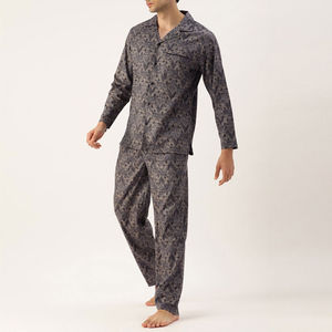 Pijama de Satén para Hombre con Cuello Camisero y Cierre de Botones, 2 Piezas, Ropa de Dormir para Adultos y Jóvenes, Transpirable y Térmica - Product Image 2