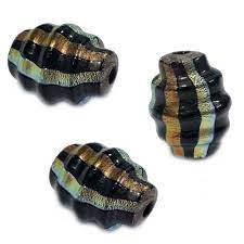 Barril acanalado redondo y facetado de 8mm, cuentas de Chevron negras y azules, cuentas de cristal de Murano dicroico para la fabricación de joyas - Product Image 4