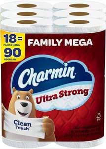 Charmin-Papier hygiénique Ultra Strong Clean Touch, 18 rouleaux de la famille Mega = 90 rouleaux réguliers - Product Image 3