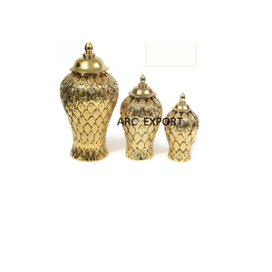 Frasco de Metal dorado de lujo, decoración de lujo, diseño moderno - Product Image 3