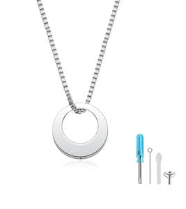 Collar de urna en blanco de un lado para cenizas humanas, cadena de longitud ajustable adecuada para mujeres, hombres, joyería de memoria, urna de tamaño personalizado - Product Image 1