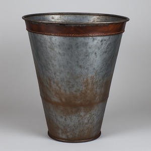 Elegant <b>Galvanised</b> Leather <b>Planter</b> In Antique Rustic Finish Artisan Handwork Perfect For Decorative Seasonal Interiors - Product Image 3