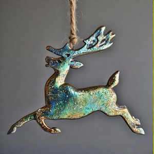 ShimmerDasher Reno festivo fundido escultura colgante decoraciones navideñas para exhibiciones de temporada para el hogar - Product Image 2